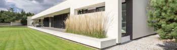 Rectangualr block of minimalistic, modern and geometric villa